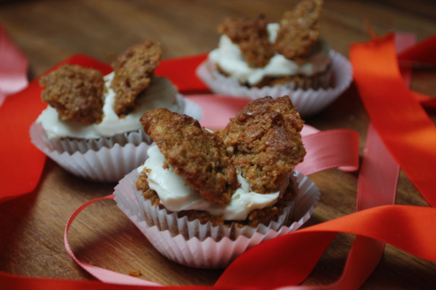 Butterfly Carrot Cake Cupcakes - Cooking Them Healthy